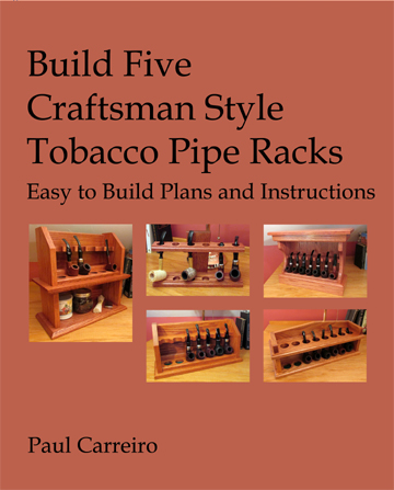 Picture of the cover of a book on smoking pipe rack woodworking plans.